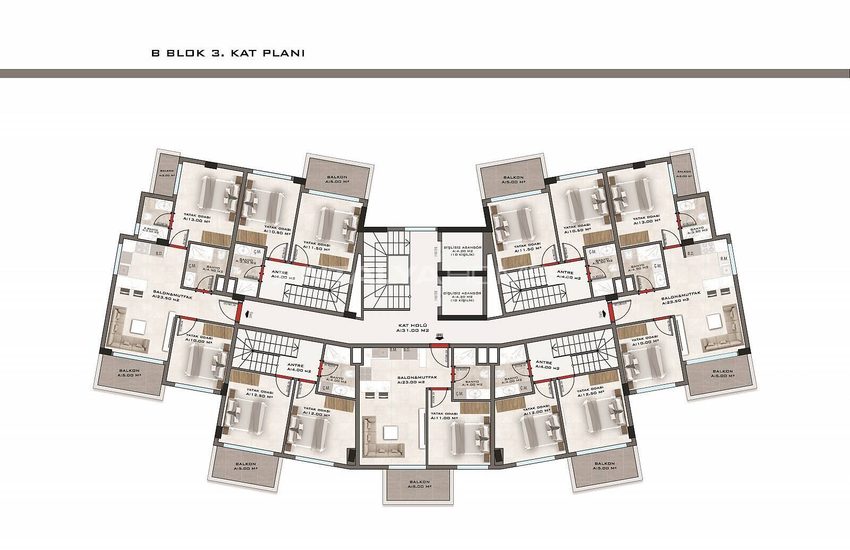 Appartementen In Een Beveiligd Complex Met Zwembaden In Kestel Alanya 29