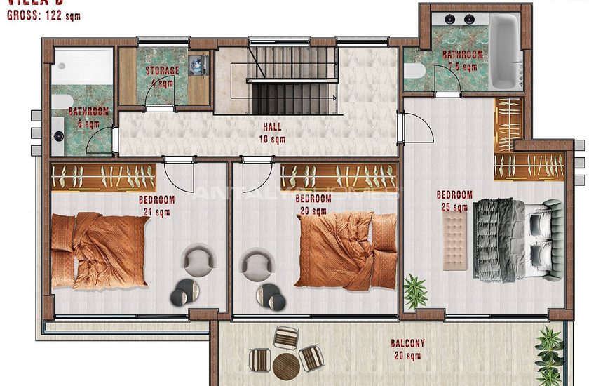Alanya Merkezde Harika Deniz Manzaralı Villalar 39