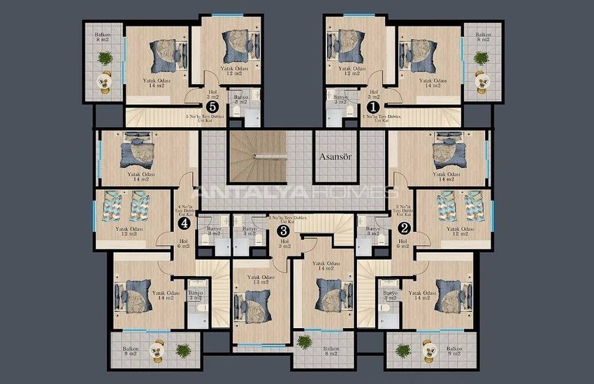 Unique Luxury Design Concept Flats in Alanya Buyukhasbahce 31