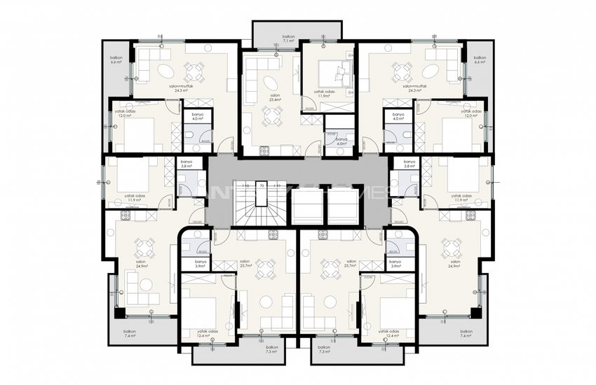 Centrally Located New Build Flats in Oba Alanya 21