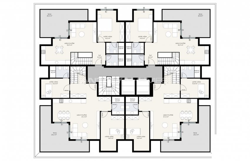 Centrally Located New Build Flats in Oba Alanya 23