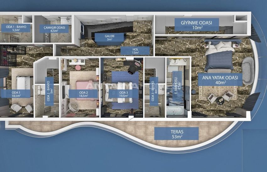Detached Villa with Sea View and Private Garden in Alanya 24