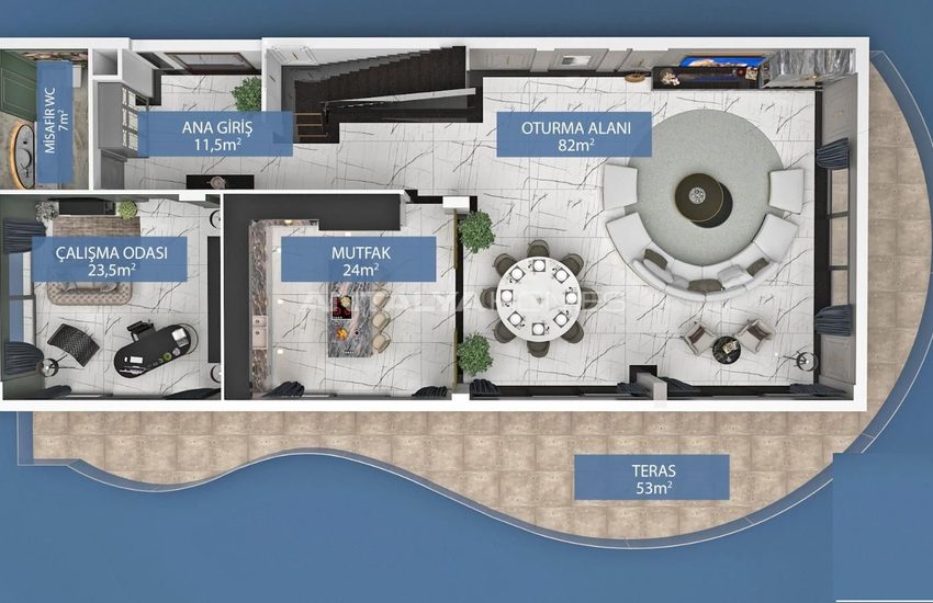 Detached Villa with Sea View and Private Garden in Alanya 23