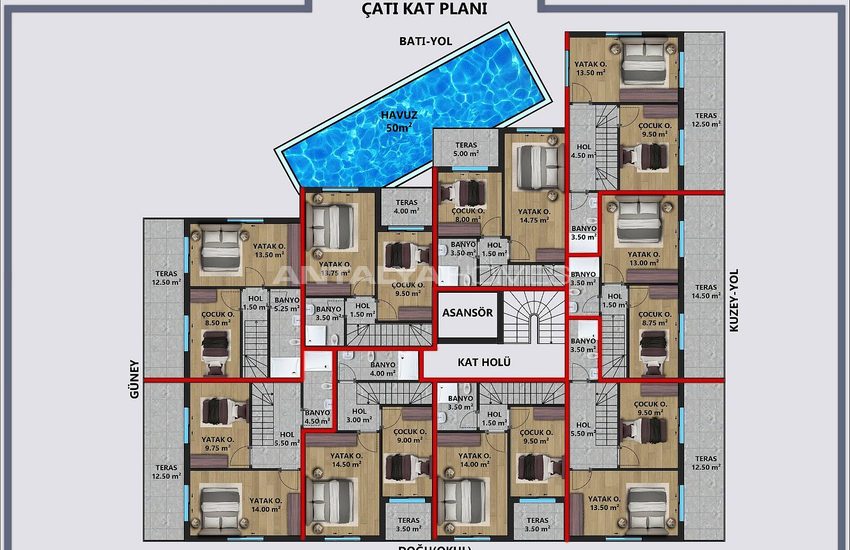 Investment Apartments in a Complex in Antalya Güzeloba 24