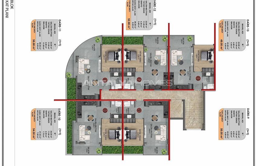 High Quality Apartments Close to the Sea in Alanya Kestel 26
