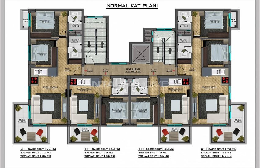 Sea View Apartments in Boutique Project in Kargicak Alanya 13