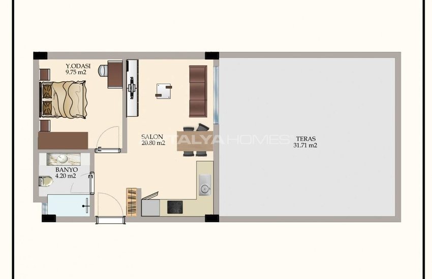 Large Terraced Apartments in Perfect Location in Antalya 43
