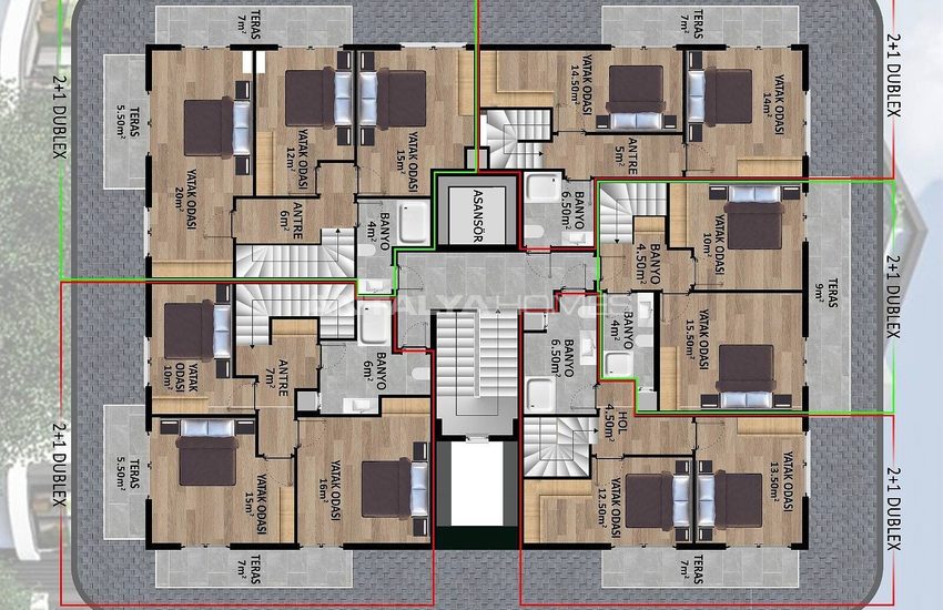 Apartments in a Residential Complex with Rich Facilities in Alanya 18