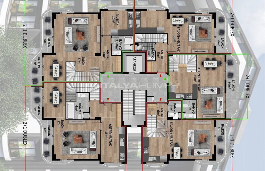 Apartments in a Residential Complex with Rich Facilities in Alanya 19