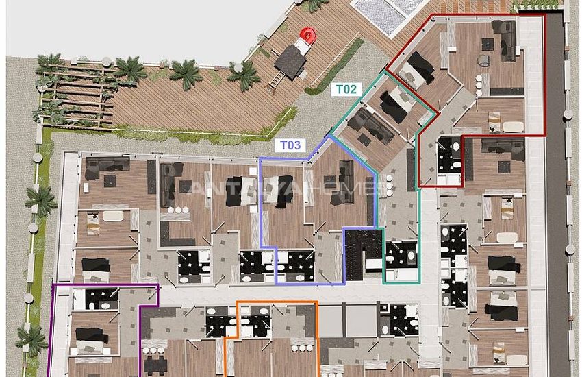Apartments Near Sea in Complex with Car Park in Isiklar Antalya 25
