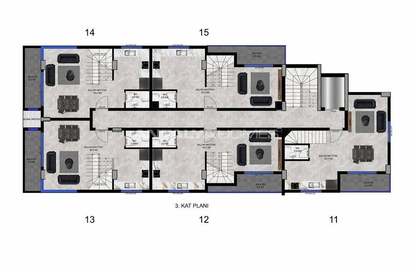 Appartementen In Een Boetiekproject Met Zwembad In Alanya 31