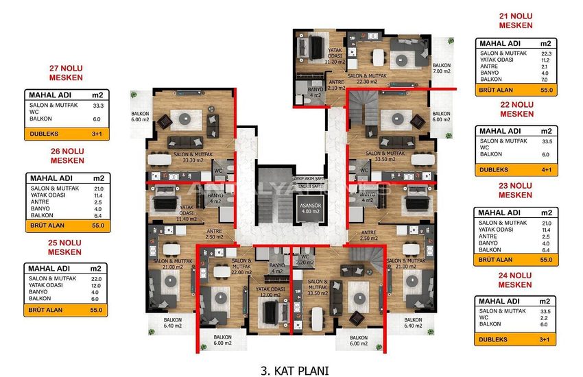Sea View Apartments in a Complex with Pool in Payallar, Alanya 7