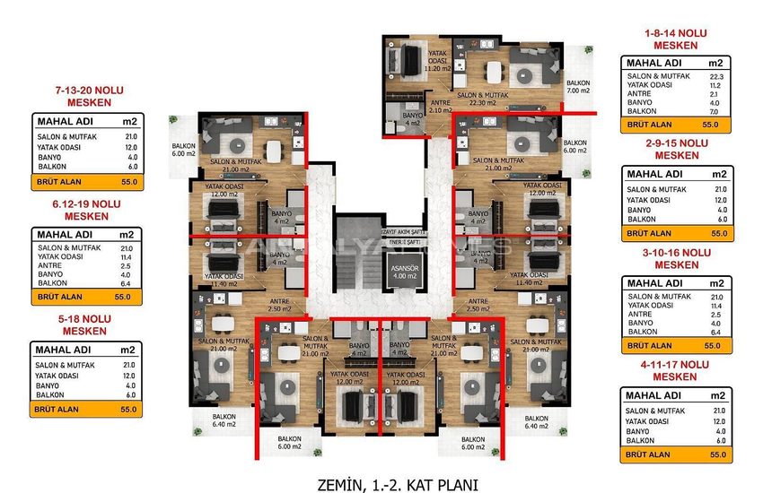 Sea View Apartments in a Complex with Pool in Payallar, Alanya 8