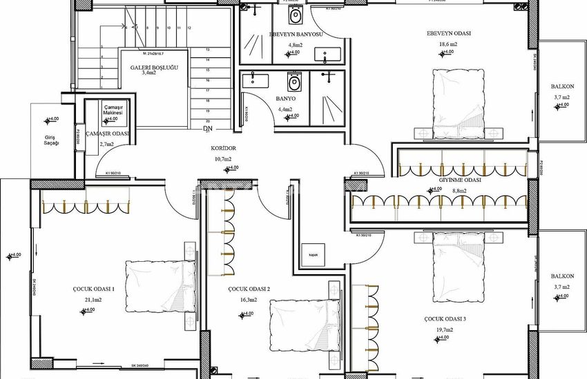 Detached House Close to City Center in Dosemealti Duzlercami 35
