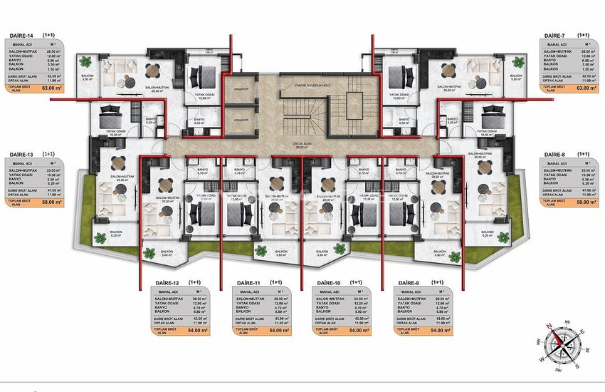 Immobilier Dans Une Résidence Avec Facilités À Alanya Demirtas 11