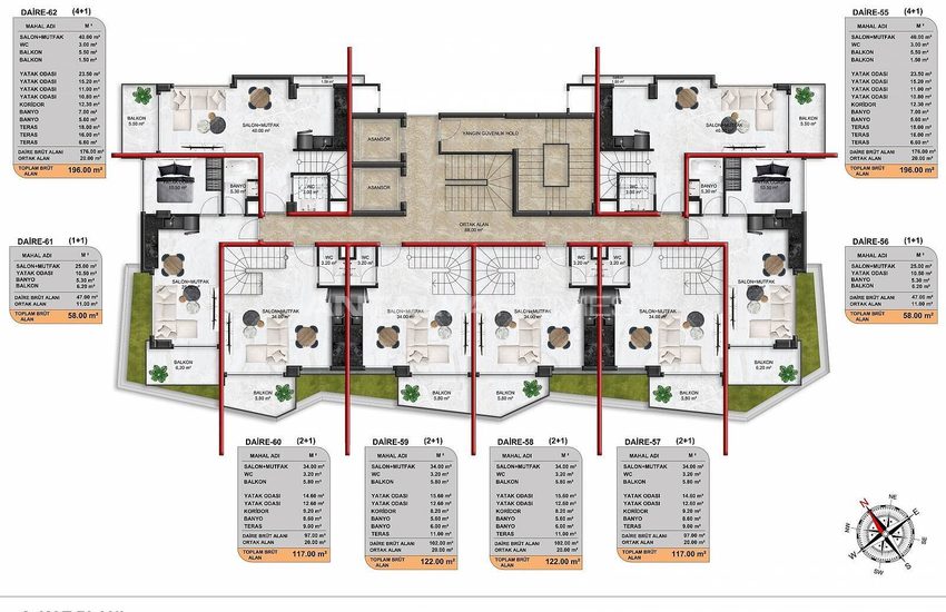 Immobilier Dans Une Résidence Avec Facilités À Alanya Demirtas 14