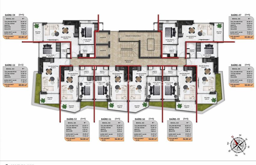 Immobilier Dans Une Résidence Avec Facilités À Alanya Demirtas 15