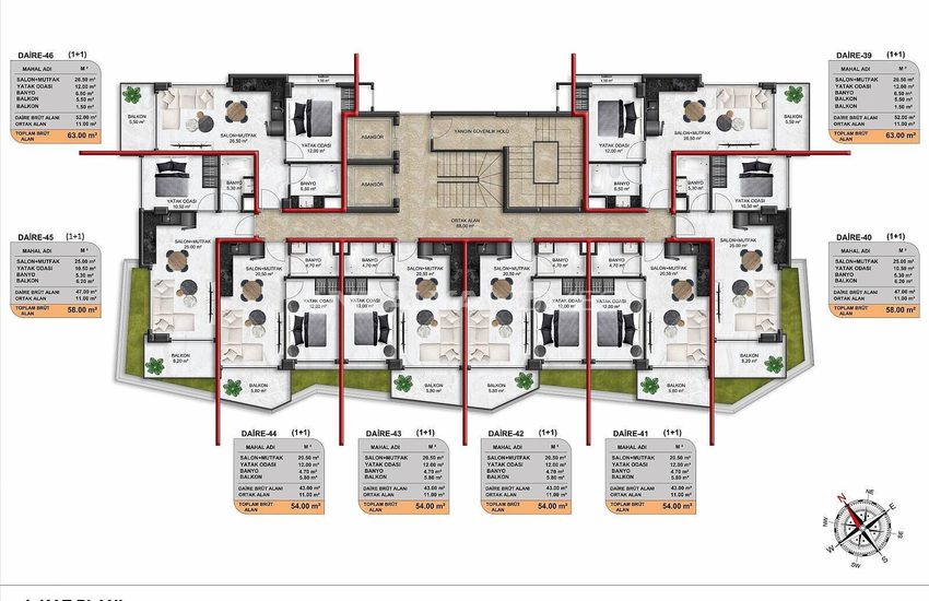 Immobilier Dans Une Résidence Avec Facilités À Alanya Demirtas 16