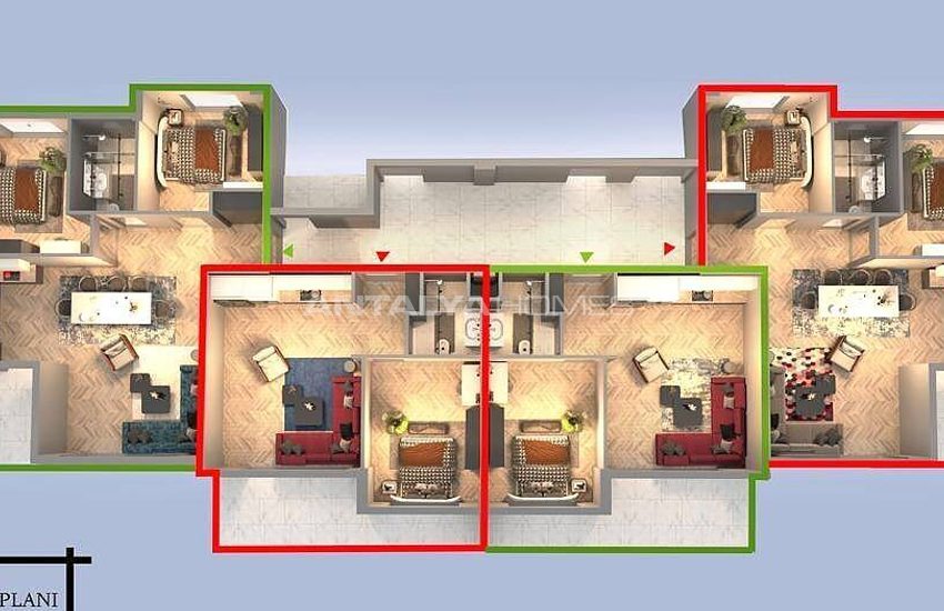 Belek'te Halk Plajına Yakın Havuzlu Sitede Lüks Daireler 47