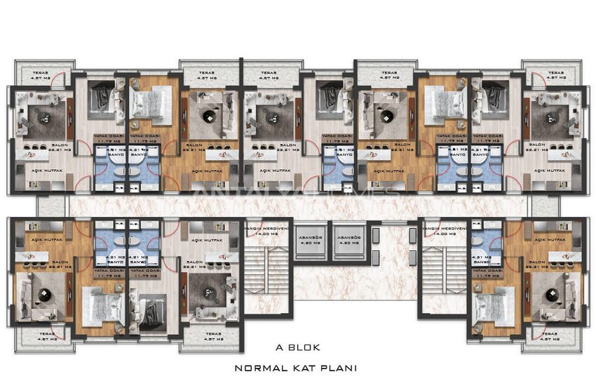 Apartments with Underfloor Heating in a Complex in Antalya 36