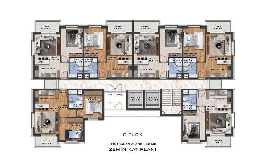 Apartments with Underfloor Heating in a Complex in Antalya 39