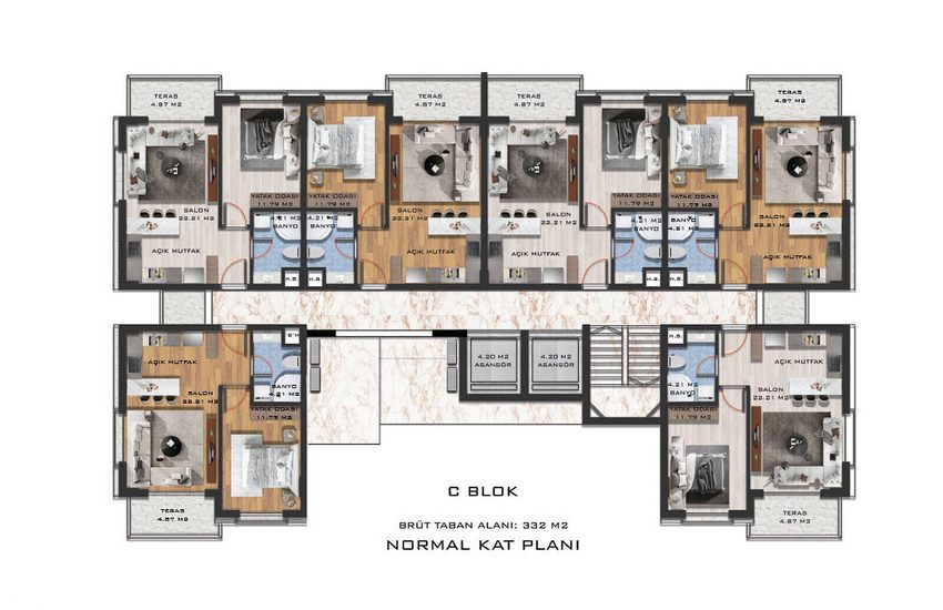 Apartments with Underfloor Heating in a Complex in Antalya 40