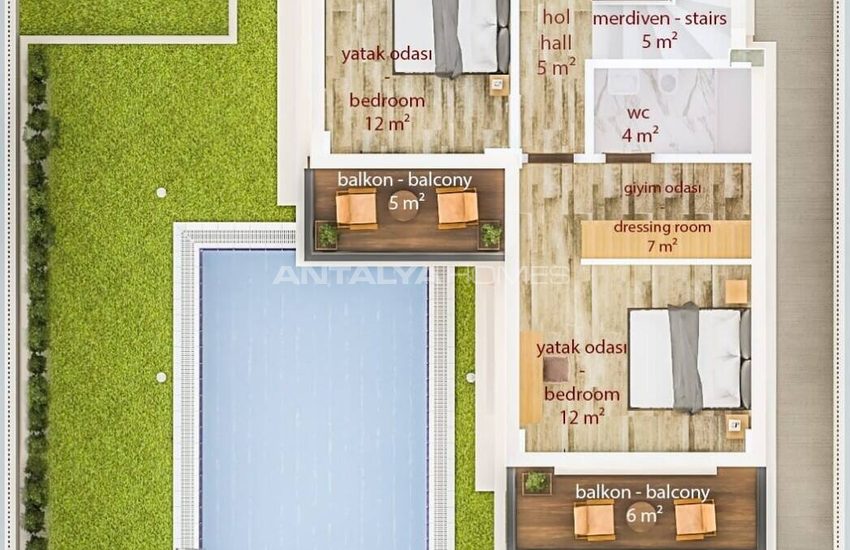 Belek Kadriye'de Golf Sahalarına Yakın Özel Havuzlu Villalar 28