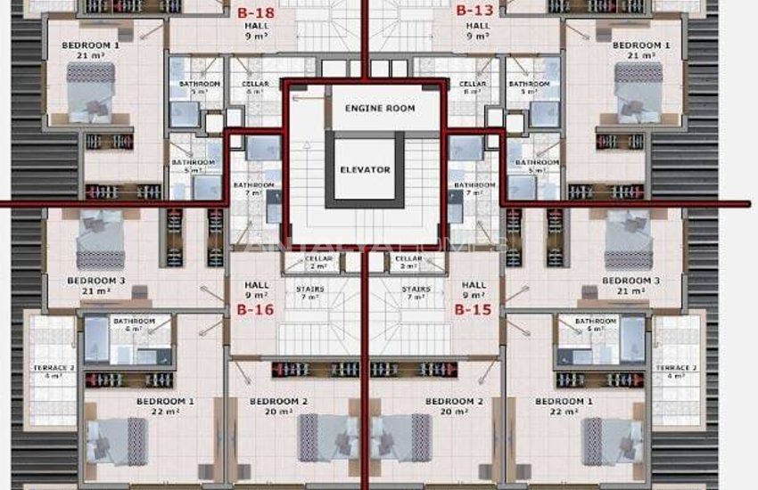 Okurcalar'da Donanımlı Sitede Deniz Manzaralı Lüks Daireler 24