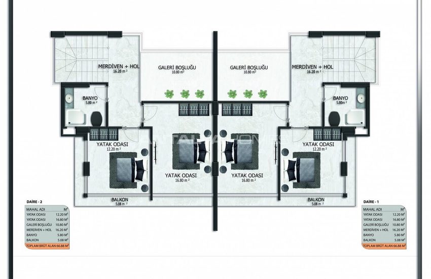 New Triplex Houses with Private Pool in Alanya 20