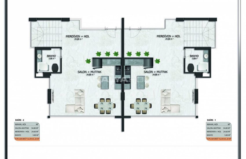 New Triplex Houses with Private Pool in Alanya 19