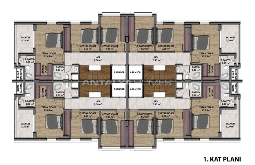 Villas Mitoyennes Avec Ascenseur À Antalya Dosemealti 71