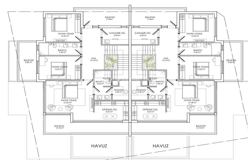 Stilvolle Doppelvillen Mit Privatem Pool In Altinkale, Dösemealti 42