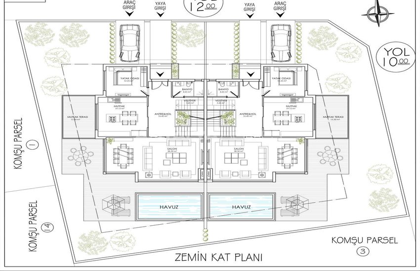 Stilvolle Doppelvillen Mit Privatem Pool In Altinkale, Dösemealti 43
