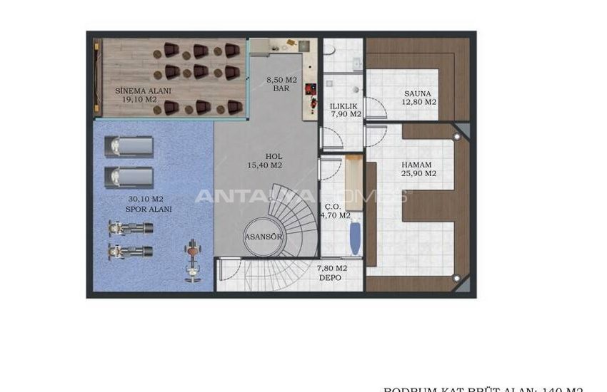 4+1 Villa with Pool and Parking Lot in Antalya Dosemealti 10