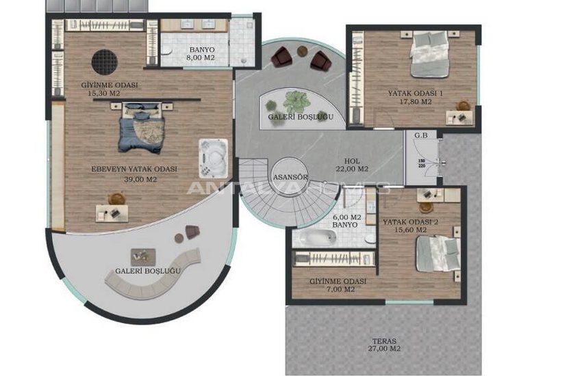 4+1 Villa with Pool and Parking Lot in Antalya Dosemealti 12