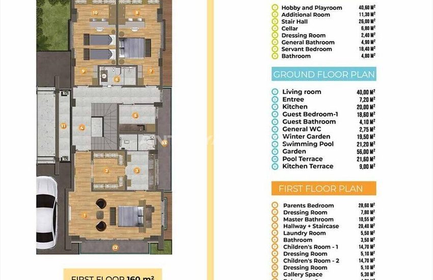 Hus Med Vinterträdgård Och Öppen Parkering I Antalya Altinkale 36