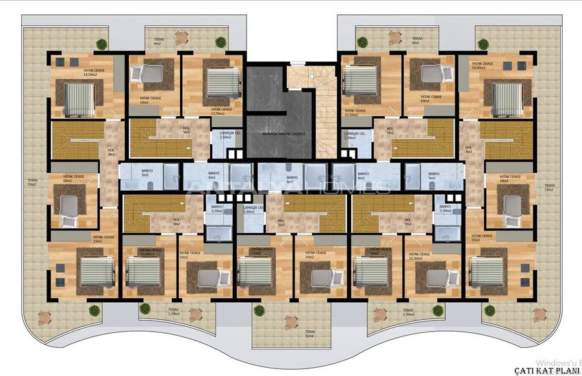 Alanya'da Sosyal Aktiviteli Havuzlu Sitede Satılık Daireler 45