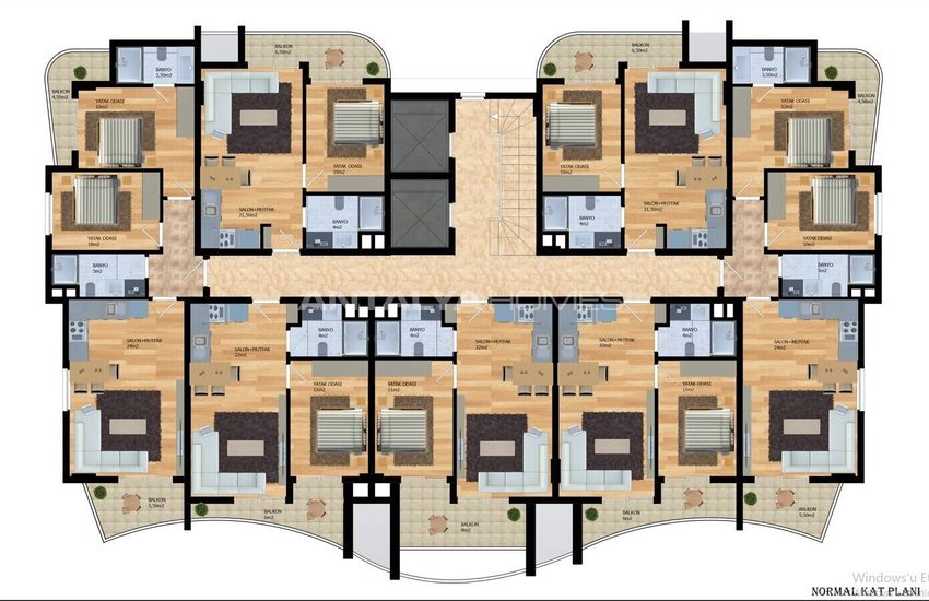 Alanya'da Sosyal Aktiviteli Havuzlu Sitede Satılık Daireler 43