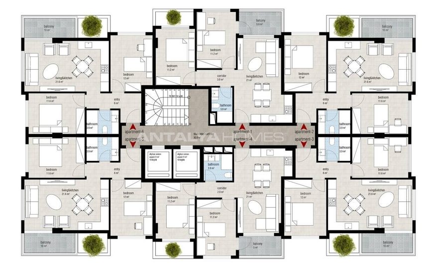 Appartementen Met Uitgebreide Voorzieningen In Alanya 18