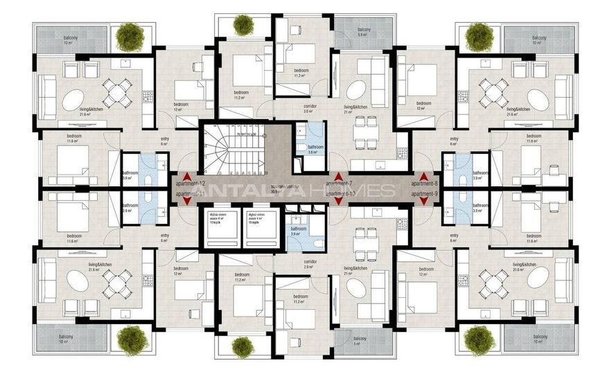 Appartementen Met Uitgebreide Voorzieningen In Alanya 19