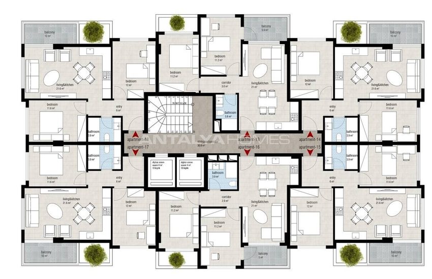 Appartementen Met Uitgebreide Voorzieningen In Alanya 20