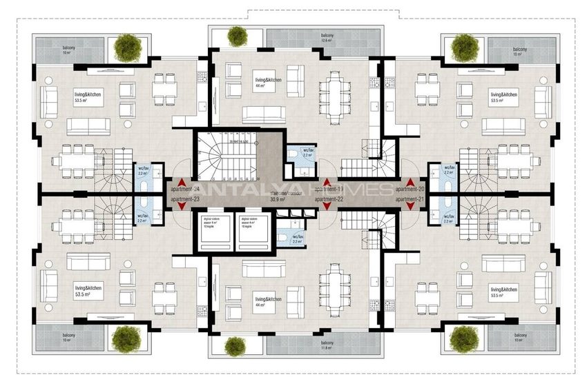 Appartementen Met Uitgebreide Voorzieningen In Alanya 21