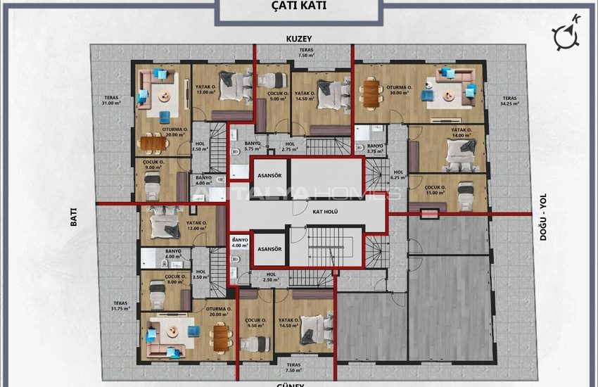 Muratpaşa'da Kapalı Otoparklı Projede Geniş ve Ferah Daireler 32