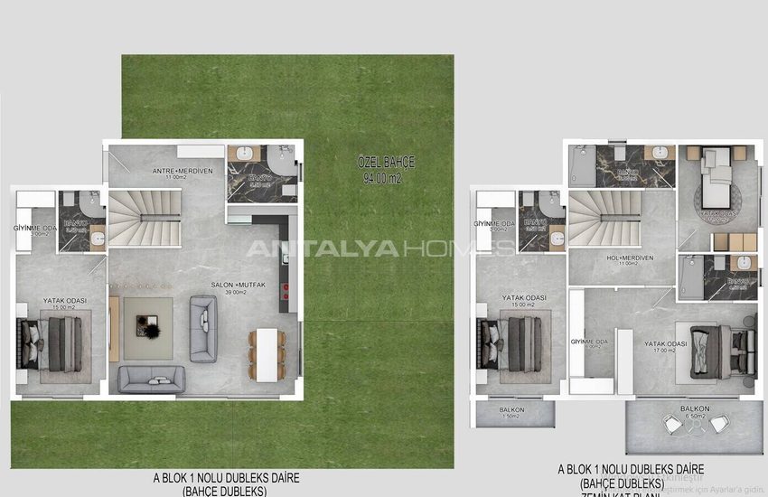 Ground Floor and Duplex Penthouse Apartments in Alanya Bektas 31