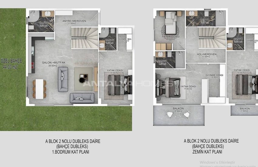 Ground Floor and Duplex Penthouse Apartments in Alanya Bektas 39