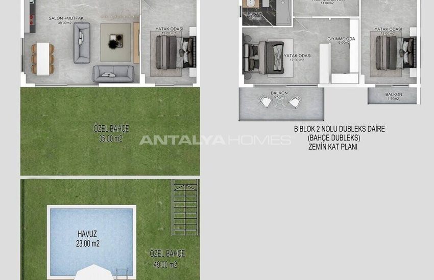 Ground Floor and Duplex Penthouse Apartments in Alanya Bektas 35