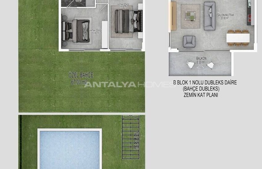 Ground Floor and Duplex Penthouse Apartments in Alanya Bektas 27