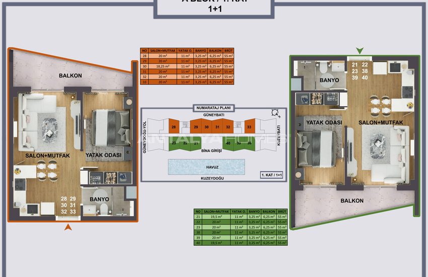 Antalya Kepez'de Havalimanına Yakın Sitede Satılık Daireler 47
