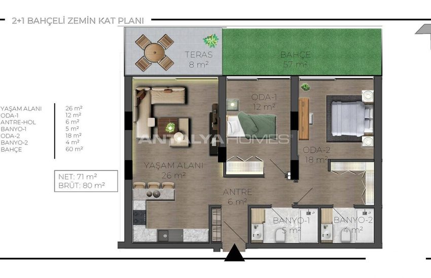 Apartments in Complex with Pool and Car Park in Antalya Konyaalti 25