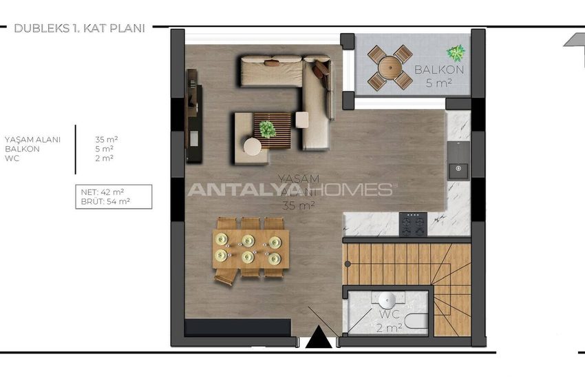 Apartments in Complex with Pool and Car Park in Antalya Konyaalti 27